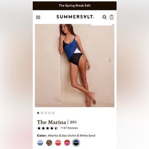Summersalt Marina One Piece NWT size 6 Atlantic/Sea Urchin/White Retails for $95
